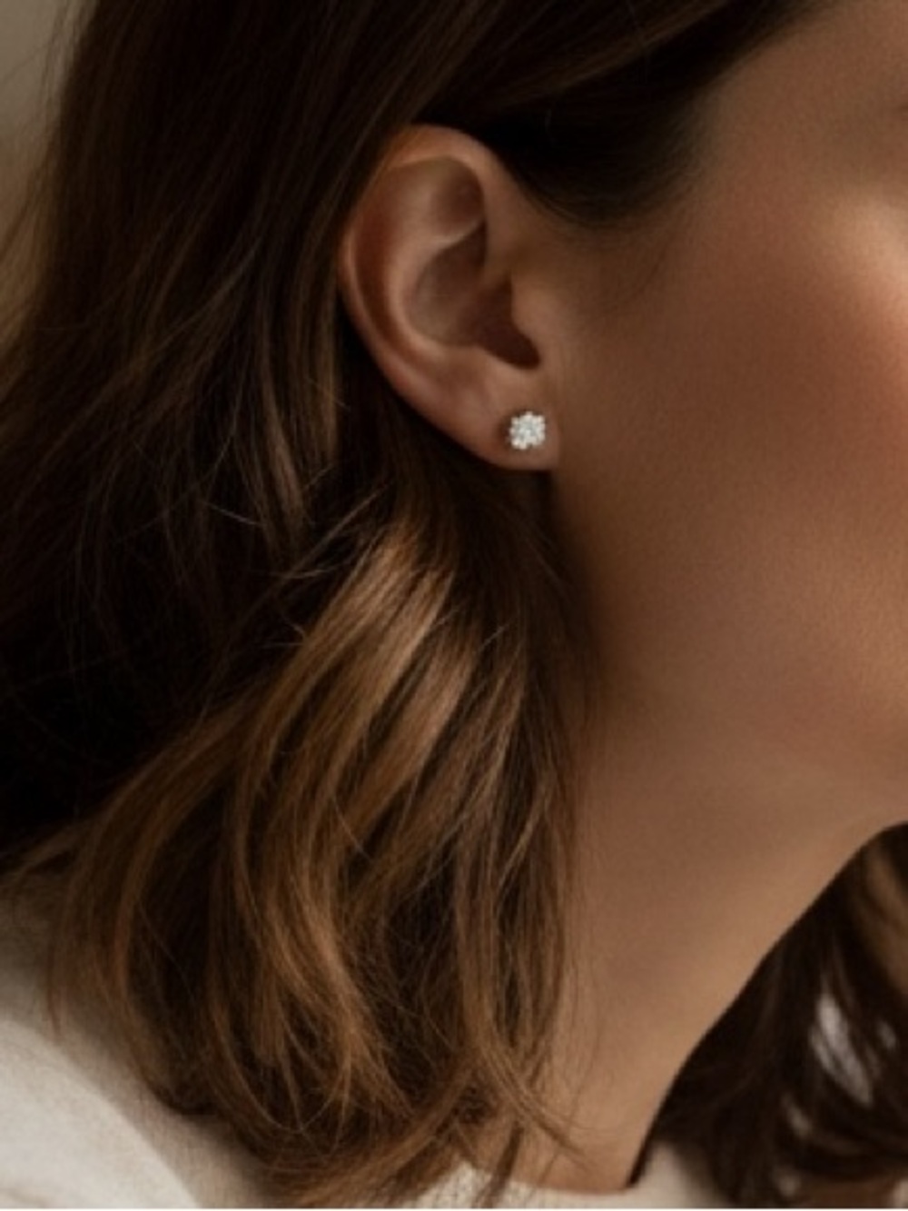 1 CT moissanite Diamond Stud Earrings - Picture 2 of 3